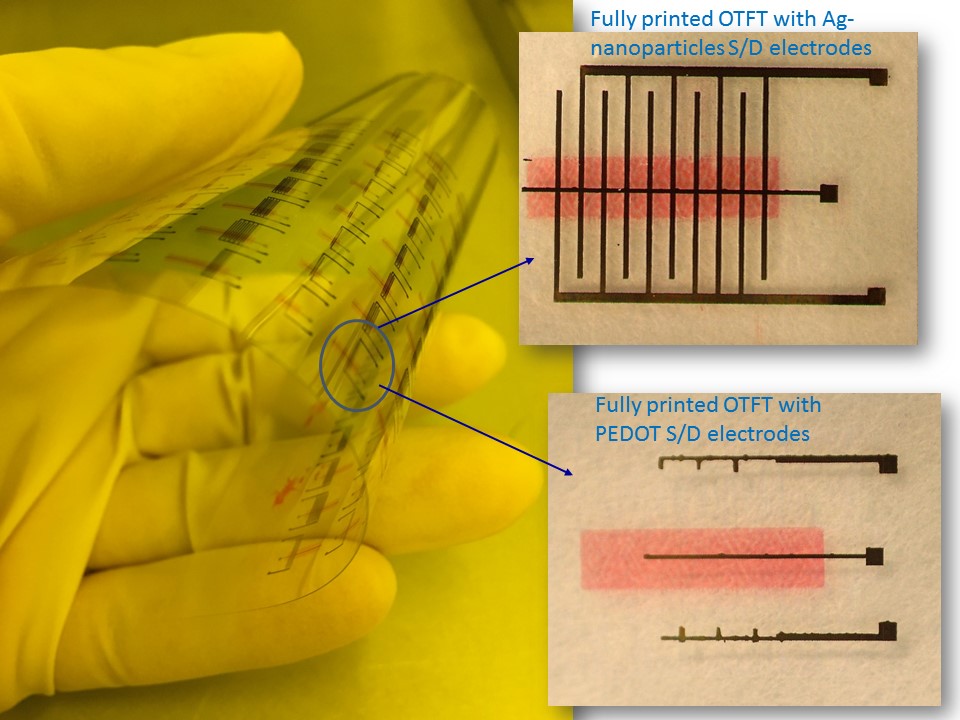 Fully printed OTFTs on plastic substrates